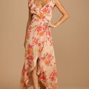 Floral Print Wrap Maxi Dress